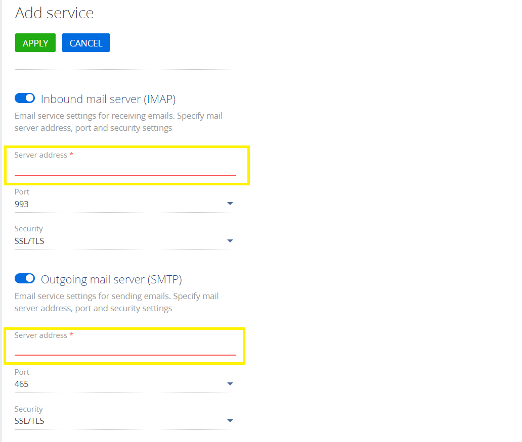 aws email server port