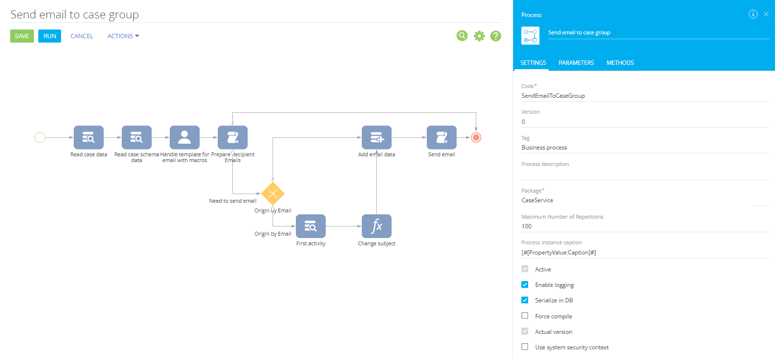 Sending Emails to Organization Units (system administration objects